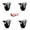 Service Caster 3.5'' Phenolic Wheel Swivel Bolt Hole Caster Set with Posi Lock Brakes, 4PK SCC-BH20S3514-PHR-PLB-4 - alternate 2